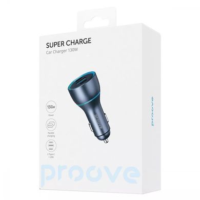 Автомобильное зарядное устройство Proove Super Charge 130W (2 Type-C + USB) - Gray, цена | Фото