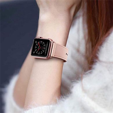 Шкіряний ремінець STR на сучасній застібці для Apple Watch 42/44/45/49 mm - Black, ціна | Фото