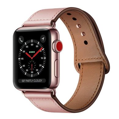 Кожаный ремешок STR на современной застежке для Apple Watch 45/44/42 (Series SE/7/6/5/4/3/2/1) - Red, цена | Фото
