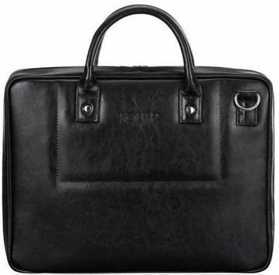 Шкіряна сумка для ноутбука Чорна 15.6 BELFAST Solier SL21, ціна | Фото