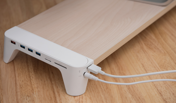 Подставка для монитора POUT EYES 7 Wooden Monitor Stand with USB Hub White (POUT-01901), цена | Фото