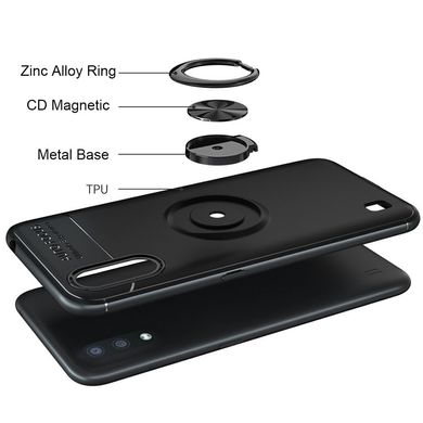 TPU чехол Deen ColorRing под магнитный держатель (opp) для Samsung Galaxy A01 - Черный / Черный, цена | Фото