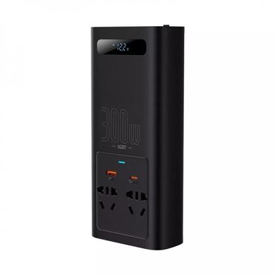 Автомобильный инвертор Baseus In-car Inverter 300W (220V CN/EU) - Black (CGNB010101), цена | Фото