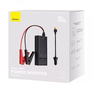 Автомобильный инвертор Baseus In-car Inverter 300W (220V CN/EU) - Black (CGNB010101), цена | Фото