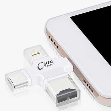 Coteetci 4 in 1 Card Reader White (CS5125-WH), цена | Фото