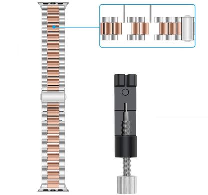 Металлический ремешок STR 3-Bead Metal Band for Apple Watch 38/40/41 mm (Series SE/7/6/5/4/3/2/1) - Black, цена | Фото