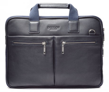 Кожаная сумка Dublon Escudo Classic 13-14" Blue (1237), цена | Фото