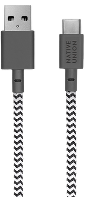 Кабель Native Union Belt Cable USB-A to USB-C Zebra (3 m) (BELT-AC-ZEB-3-NP), ціна | Фото