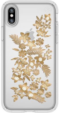 Чехол Speck for Apple iPhone X PRESIDIO SHIMMER FLORAL METALLIC GOLD, цена | Фото
