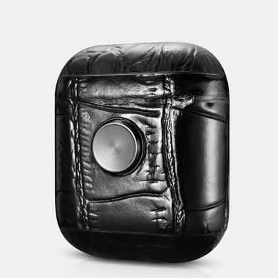 Чехол iCarer Fidget Spinner AirPods Leather Case (Crocodile Pattern Genuine Leather) - Black, цена | Фото