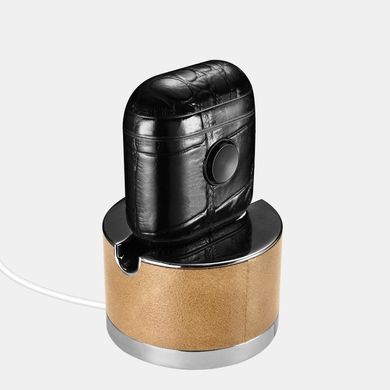 Чохол iCarer Fidget Spinner AirPods Leather Case (Crocodile Pattern Genuine Leather) - Black, ціна | Фото