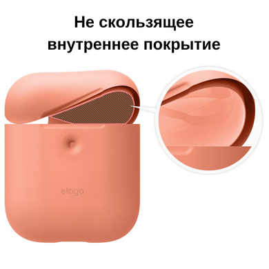 Чохол Elago A2 Silicone Case Peach for Airpods with Wireless Charging Case (EAP2SC-PE), ціна | Фото