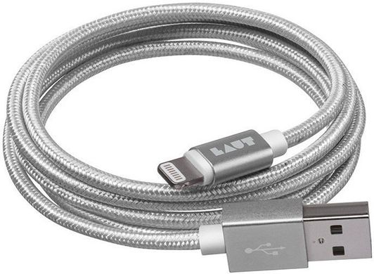 Кабель Lightning USB LAUT Link Metallics (1.2 m) Silver (LAUT_LKM_LTN1.2_SL), цена | Фото