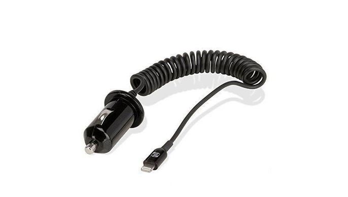 Автомобильная зарядка с кабелем Scosche strikeDRIVE 12W (2.4А) - Black (I2C12A), цена | Фото
