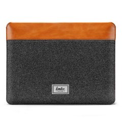 Чехол-папка на магните Tomtoc Felt & Leather Sleeve for MacBook Air 13 (2018-2020) | Pro 13 (2016-2022) - Brown, цена | Фото
