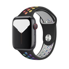 Силиконовый ремешок STR Dots Sport Band for Apple Watch 38/40/41 mm - Colorful Black, цена | Фото