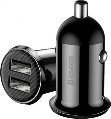Автомобільна зарядка Baseus Grain Pro 4.8A 2USB - Black (CCALLP-01), ціна | Фото