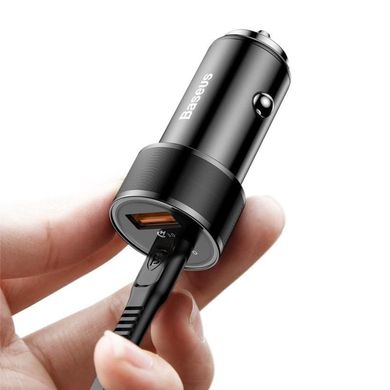 Автомобильное зарядное устройство Baseus Small Screw Type-C PD+USB Quick Charge Car Charger 36W Black (CAXLD-A01), цена | Фото