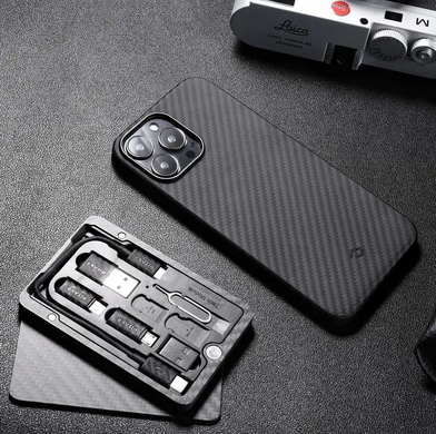 Чехол-накладка Pitaka MagEZ Case 2 with MagSafe for iPhone 13 Pro Max - Twill Black/Grey (KI1301PM), цена | Фото