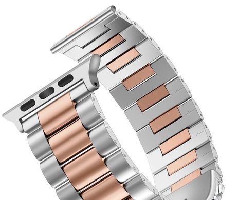 Металлический ремешок STR 3-Bead Metal Band for Apple Watch 42/44/45 mm (Series SE/7/6/5/4/3/2/1) - Rose Pink, цена | Фото