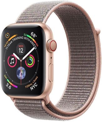 Apple Watch Series 4 (GPS+Cellular) 44mm Gold Aluminum w. Pink Sand Sport Loop (MTV12), ціна | Фото