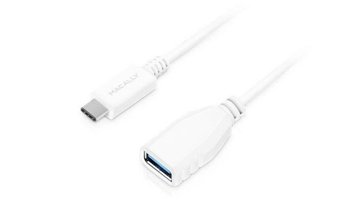 Cинхро-зарядный Переходник Macally USB-C 3.1 to USB A длина кабеля 15 cm, цена | Фото