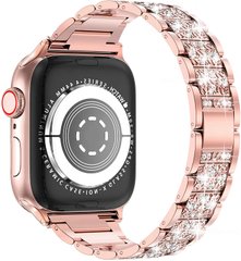 Металлический ремешок STR 3-bead Diamond Metal Band for Apple Watch 45/44/42 mm (Series SE/7/6/5/4/3/2/1) - Rose Gold, цена | Фото