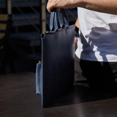 Шкіряний чохол-сумка ручної роботи INCARNE MARYLAND для MacBook Air 13 (2018-2020) | Pro 13 (2016-2022) - Чорний, ціна | Фото