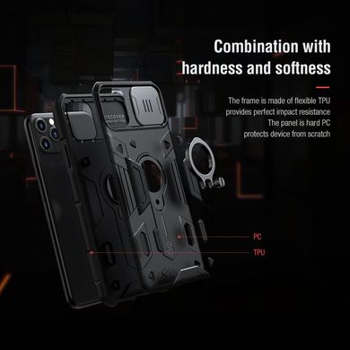 Противоударный чехол Nillkin CamShield Armor (шторка на камеру) для iPhone 11 Pro - Black, цена | Фото