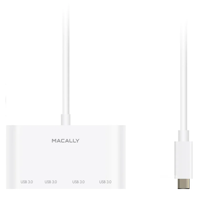 Хаб Macally Type-C на 4 USB-A 3.0 порти - White (UCHUB4), ціна | Фото