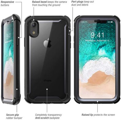 Чехол i-Blason Ares Series Clear Case for iPhone XR - Black (IBL-IPHXR-ARS-BK), цена | Фото