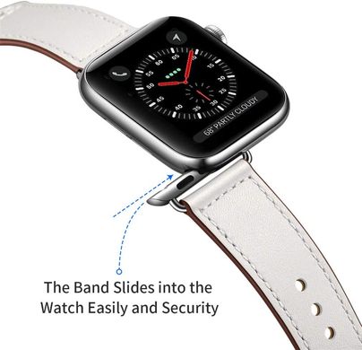 Шкіряний ремінець STR на сучасній застібці для Apple Watch 41/40/38 mm - Black, ціна | Фото