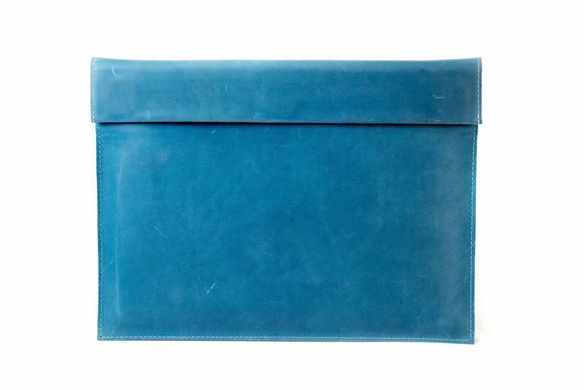 Кожаный чехол ручной работы для MacBook - Голубой (03007), цена | Фото