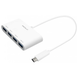 Хаб Macally Type-C на 4 USB-A 3.0 порта - White (UCHUB4), цена | Фото 1