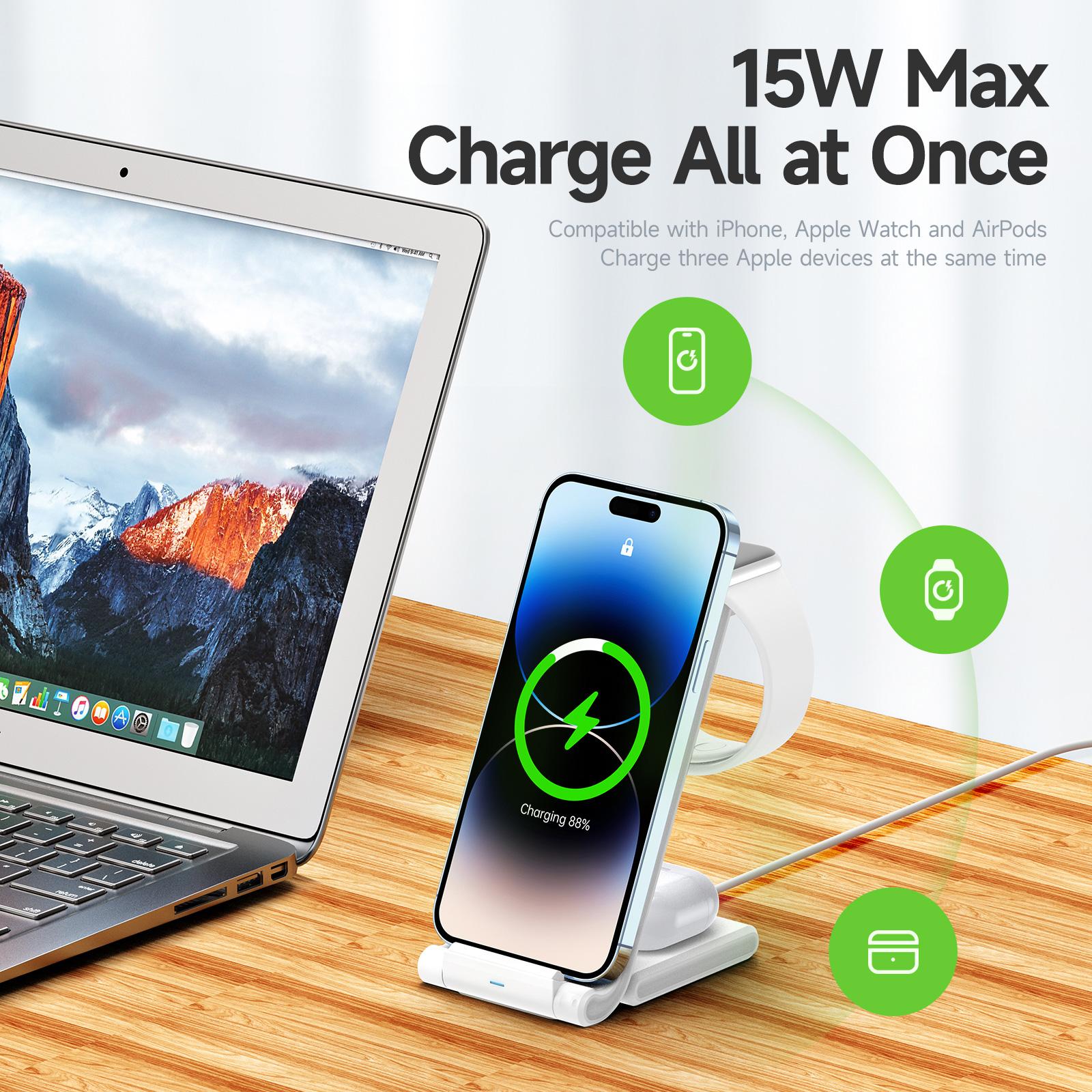 Док-станция DUZZONA W10-A 3-in-1 Wireless Charger Stand