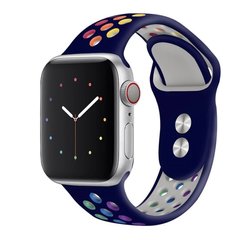 Силиконовый ремешок STR Dots Sport Band for Apple Watch 38/40/41 mm - Colorful Black, цена | Фото