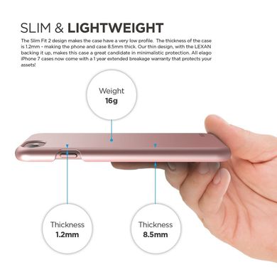 Elago Slim Fit 2 Case Rose Gold for iPhone SE2/8/7 (ES7SM2-RGD-RT), цена | Фото