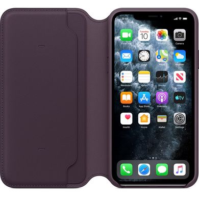 Чехол Apple Leather Folio Case for iPhone 11 Pro Max - Aubergine (MX092), цена | Фото