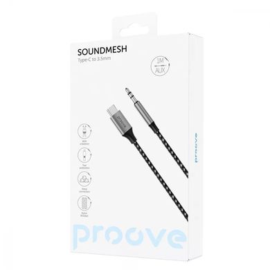 Кабель AUX Proove SoundMesh Lightning to 3.5mm (1m) - Gray, ціна | Фото