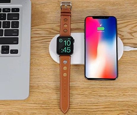 Беспроводное зарядное устройство для iPhone и Apple Watch Coteetci WS-7 Phone & Apple Watch Wireless Charger CS5160-WH - White (00-00021358), цена | Фото