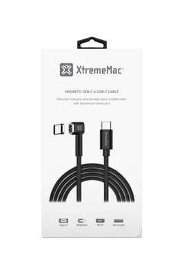 Кабель XtremeMac Type-C to Type-C Magnetic Cable Black (2 m) (XCL-UCC2-13), цена | Фото