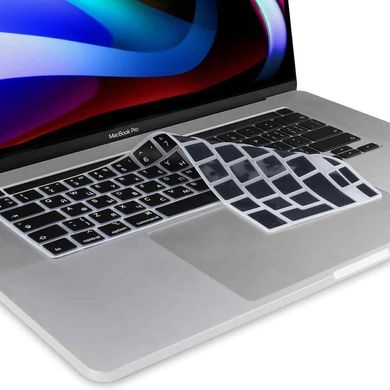 Накладка на клавіатуру STR для MacBook Pro 13 (2020) / Pro 16 (2019) - Чорна US (з російськими літерами), ціна | Фото