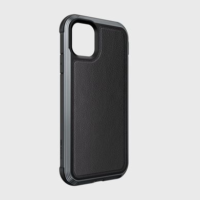 Противоударный чехол X-Doria Defense Lux Series (Metal+Leather+TPU) iPhone 11 (black), цена | Фото
