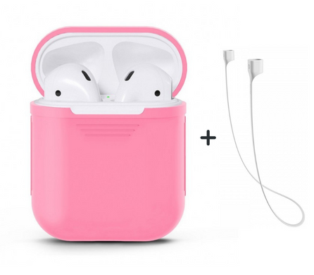 Чехол STR Silicone Case for AirPods - Pink Sand + Ремешок в комплекте, цена | Фото