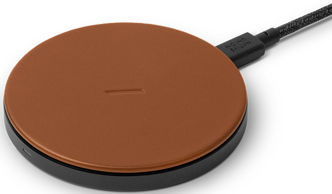 Беспроводная зарядка Native Union Drop Classic Leather Wireless Charger Brown (DROP-BRN-CLTHR-NP), цена | Фото