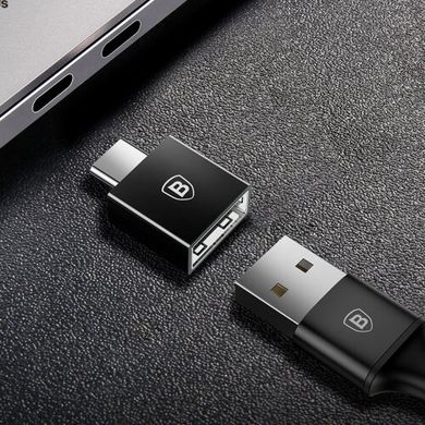 Адаптер Baseus Exquisite Type-C Male to USB Female Adapter Converter 2.4A Black, ціна | Фото
