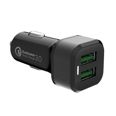 Автомобильное зарядное устройство JINYA Dual QC 3.0 Car Charger (2 USB-A Quick Charge Ports) 36W Max - Black (JA5006), цена | Фото