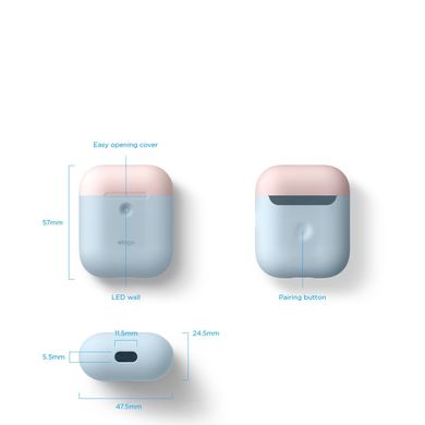 Elago A2 Duo Case Pastel Blue/Pink/White for Airpods with Wireless Charging Case (EAP2DO-PBL-PKWH), цена | Фото