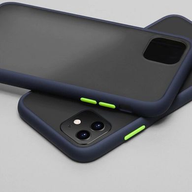 Матовий протиударний чохол MIC Matte Color Case for iPhone 11 - Dark blue/yellow, ціна | Фото