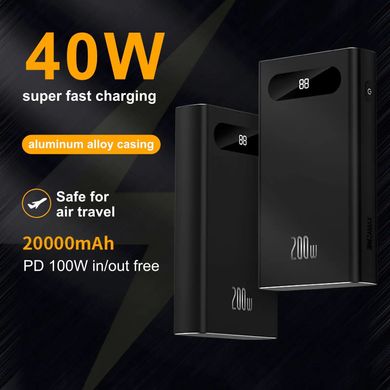 Портативний зарядний пристрій ZAMAX Flash Power Bank 200W (20,000 mAh) - Black, ціна | Фото